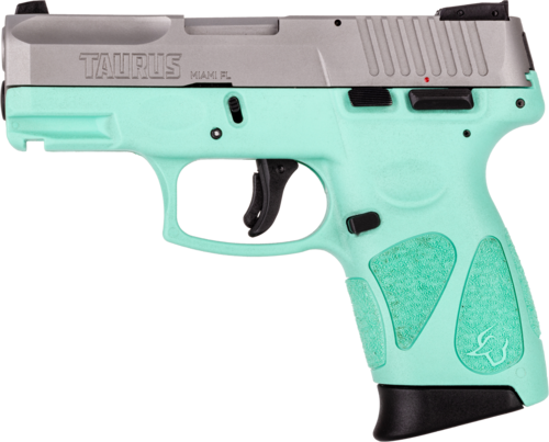 Taurus G2c 9mm 3.2" Barrel 12 Round Stainless Slide Cyan Frame