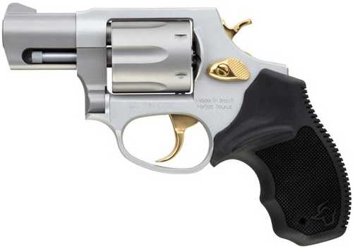 Taurus 856 Ultra Lite .38 Special 2" Barrel 6 Round Matte Stainless Finish Gold Accents Black Grip