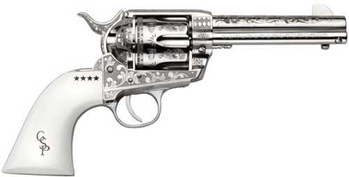 Cimarron George Patton V2 Revolver 45 Colt Pre War 4.75" Barrel Nickel Finish Engraved