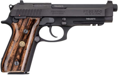Taurus 92 Semi Automatic Pistol 9mm Luger 5" Barrel 17 Round Capacity Black Matte FInish Brazilian Walnut Grips