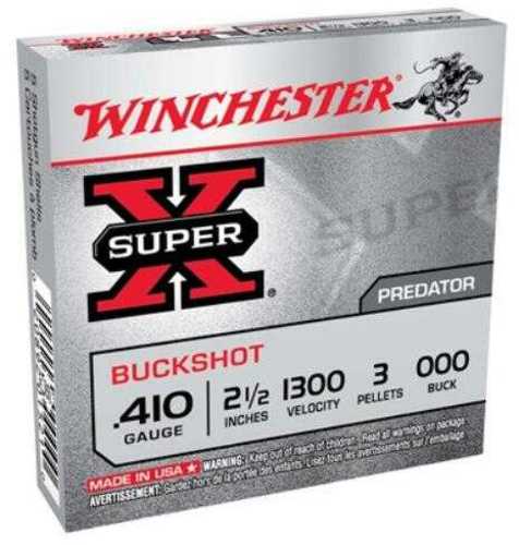 410 Gauge 5 Rounds Ammunition Winchester 2 1/2" 3 Pellets Lead #000 Buck