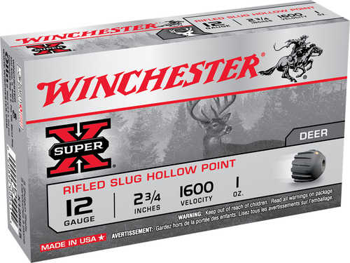 12 Gauge 5 Rounds Ammunition Winchester 2 3/4" 1 oz Lead #Slug