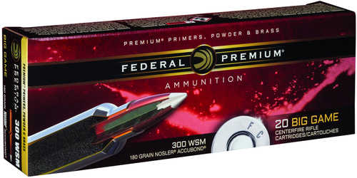 300 Winchester Short Magnum 20 Rounds Ammunition Federal Cartridge 180 Grain Ballistic Tip