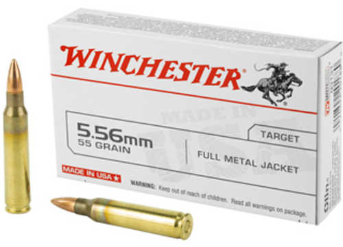 5.56mm Nato 20 Rounds Ammunition Winchester 55 Grain Full Metal Jacket