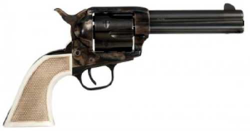 Taylor/Uberti 1873 SA Cattleman 38 Special 4.75" Barrel Checkered Polymer Ivory Grip Case Hardened Frame