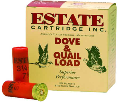 12 Gauge 25 Rounds Ammunition Estate Cartridge 2 3/4" 1 1/8 oz Lead #8