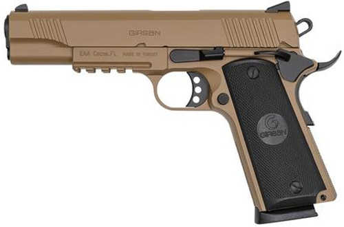 EAA MC1911s Government Pistol 45 ACP 5" Barrel 8 Round Mag Adjustable Sights Flat Dark Earth