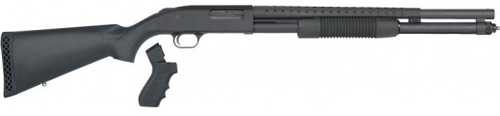<span style="font-weight:bolder; ">Mossberg</span> 590 12 Gauge 20" Barrel 3" Chamber 8+1 with Heat Shield and Pistol Grip Kit Black Finish
