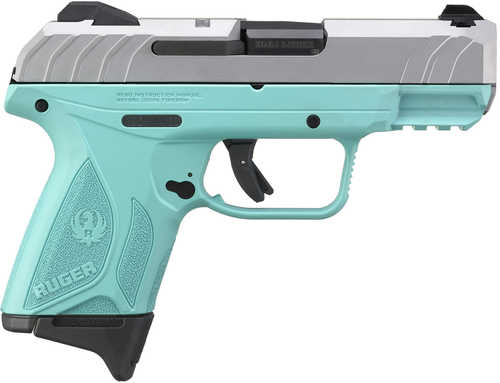 Ruger Security-9 Compact 9mm 3.4" Barrel 10 Round Silver Slide Turquoise Frame