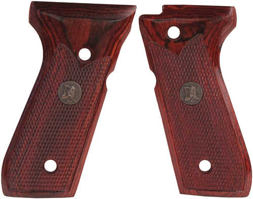 Pachmayr Renegade Wood Laminate Revolver Grips <span style="font-weight:bolder; ">Beretta</span> 92, Rosewood Checkered Md: 63200