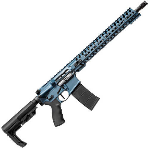 Patriot Ordnance Factory Wonder Semi-Automatic Rifle 5.56 NATO 16.5" Barrel 30 Round Capacity Blue Titanium Cerakote/Black