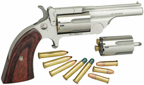 North American Arms Ranger Break Top II 22LR/22WMR 2.5" Barrel Stainless/Rosewood Grip 5-Shot Capacity