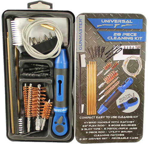 DAC Gunmaster Universal Cleaning Kit 26 Pieces Includes Ratchet Handle and Bit Set Slim Line Metal Case 38264