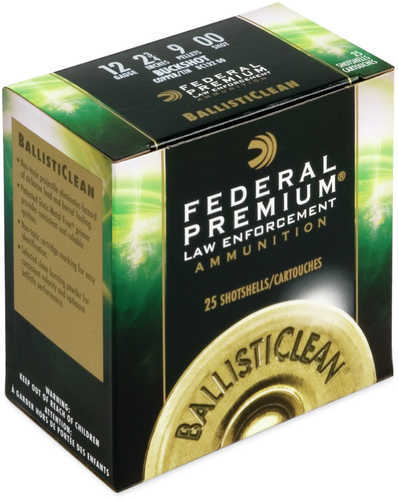 12 Gauge 25 Rounds Ammunition Federal Cartridge 2 3/4" 9 Pellet Lead #00 Buck