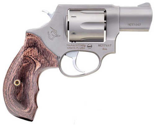 Taurus 856 Revolver 38 Special + P 6 Round 2" Barrel Stainless Steel Finish Walnut Grip