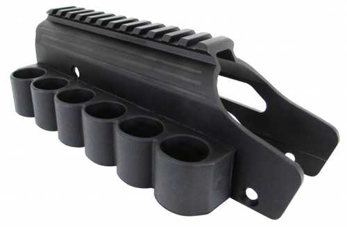 TacStar Shotgun SideSaddle Shell Carrier with Rail Fits <span style="font-weight:bolder; ">Mossberg</span> 500 Black Finish