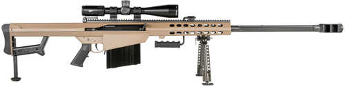 Barrett M82A1 Tactical Rifle 50 BMG 29" Barrel Flat Dark Earth Cerakote Vortex PST II 5-25x50 Scope