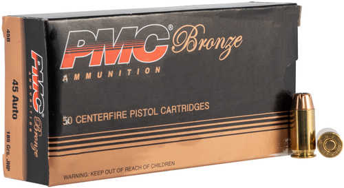 45 ACP 50 Rounds Ammunition PMC 185 Grain Jacketed Hollow Cavity