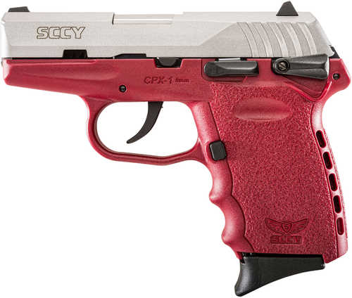 SCCY Pistol CPX-1 9mm Stainless Steel Slide Crimson Grip With Safety 10 Round