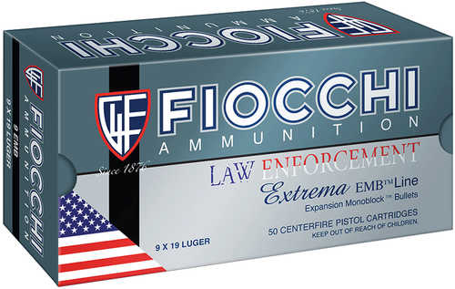 9mmX18mm Ultra Police 50 Rounds Ammunition Fiocchi Ammo 100 Grain Full Metal Jacket