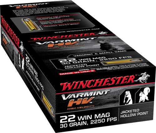 22 Winchester Magnum Rimfire 50 Rounds Ammunition 30 Grain Hollow Point