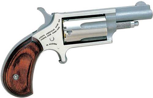 NAA 22MC Mini-Revolver 22 Mag / 22 LR 5 Shot 1-5/8" Barrel Stainless Steel Finish With Rosewood Grips