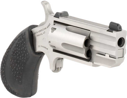 NAA Pug Revolver 22 LR/ 22 Mag 5 rd 1" Barrel Stainless Finish Black Rubber XS White Dot Sight PUG-DC