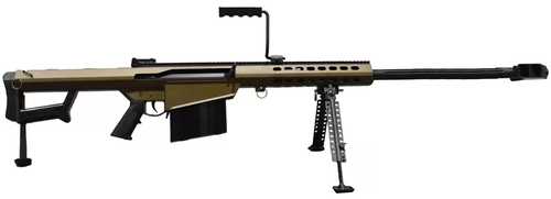 Barrett M82A1 50 BMG 29" Fluted Barrel Muzzle Brake Semi Automatic Rifle Burnt Bronze 10 Round Magazine