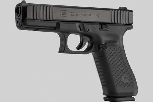 Glock G22 Gen 5 Pistol 40 S&W 4.49" Barrel 15 Round Front Serrations Slide Black Rough Texture Grip