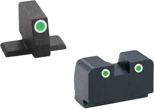 Ameriglo <span style="font-weight:bolder; ">Springfield</span> XD Green Tritium Sights Set Suppressor Height Steel Black, Model: XD-181