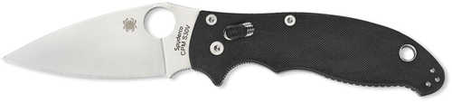 Spyderco Knife C101 Folder 3.4" CPM-S30V Flat Ground Plain Edge G10 Black C101GP2