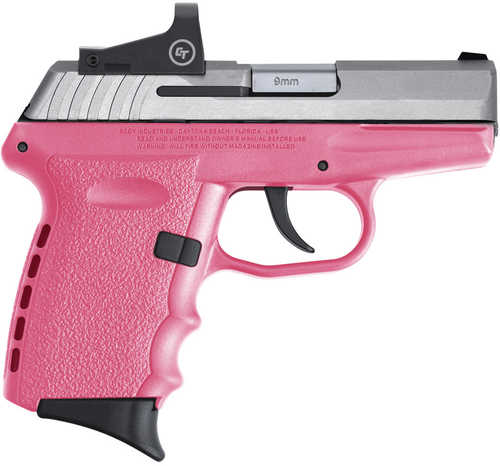 SCCY CPX-2 RD Pistol 9mm Luger 3.10" Barrel 10 Round Stainless Steel Slide Pink Polymer Grip CTS-1500 Red Dot