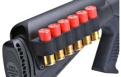 Mesa Tactical Sureshell Shotshell Carrier For Urbino Stock 12 Gauge Six Shell Right Side Cheek Riser Black 90150