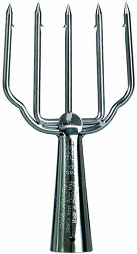 BnM Poles B&M Stainless Steel Fish Spear 5-Prong 7" H X 3 1/2" W Model: 6PKS
