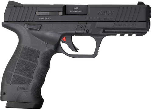 Sar SAR9 Pistol 9mm 4.40" Barrel 10 Round Interchangeable Backstrap Grip With Contrast Sights