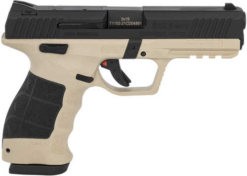 Sar SAR9 Mete Safari Pistol 9mm 4.50" Barrel 17 Round Tan Frame-img-0