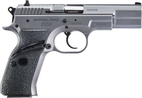 Sar 2000 Pistol 9mm 4.50" Barrel 17 Round Stainless Steel Fame and Slide Black Polymer Grip