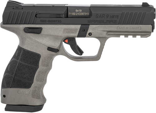 Sar USA SAR9 Mete Platinum Pistol 9mm Luger 4.44" Barrel 18 Round And Black Finish
