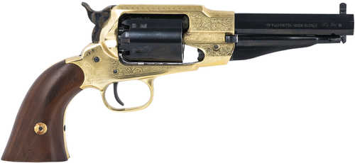 Pietta 1858 Sheriff Revolver 44 Cal 6 Shot 5.50" Barrel Blued Engraved Steel Walnut Grip Brass Trigger Guard & Backstrap