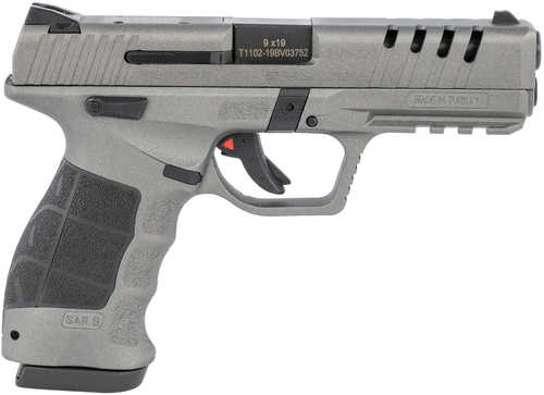 <span style="font-weight:bolder; ">Sar</span> SAR9X 9mm Luger 4.40" Barrel 19 Round Platinum Cerakote Polymer Frame