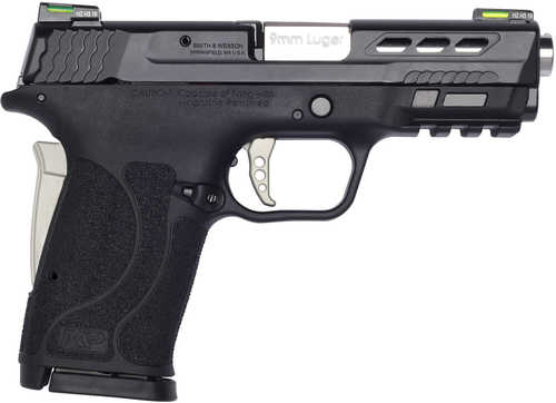 Smith & Wesson Performance Center M&P Shield EZ M2.0 Pistol 9mm Luger 3.83" Barrel 8 Round Matte Black Finish With Ported Slide And Sliver Colored Accents HiViz Litewave H3 Sights