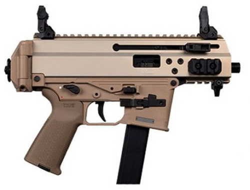 B&T APC9 Pro Semi-Auto AR Style Pistol 9mm Luger 4" Barrel (1)-33Rd Mag Folding Adjustable Low Profile Sights Tan Polymer Finish