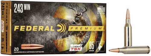 Federal Cartridge Premium 243 Win 85 Grains Barnes Triple Shock Ammunition P243K