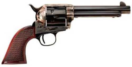 Taylor's & Company Uberti Smokewagon Revolver 44-40Win 4.75" Barrel 6Rd Capacity Checkerd Walnut Grips Blue Finish with Case Hardened Frame