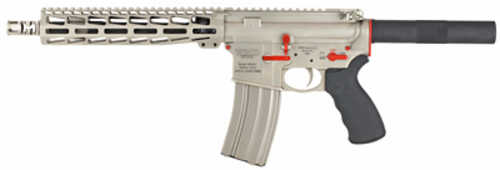 WMD Guns NiB-X AR-15 Pistol Semi-Auto 223Rem 10.5" Barrel (2)-30Rd Mags Rubber Grips Silver Aluminum Finish
