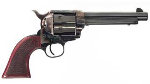 Taylor's & Company Uberti Smokewagon Revolver 44-40 Winchester 4.75" Barrel 6Rd Capacity Checkerd Walnut Grips Blue Finish with Case Hardened Frame