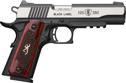 Browning Black Label Med Pro 1911 Compact Semi-Auto Pistol .380ACP 3.58" Barrel (2)-8Rd Mags Front Sight Night Dot Rear Black/Stainless Finish