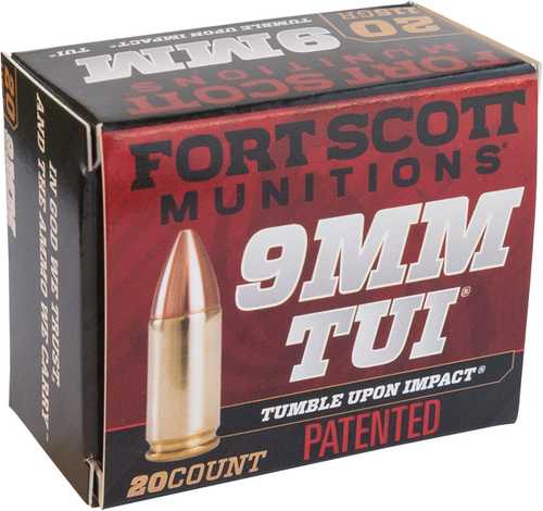 9mm Luger 20 Rounds Ammunition Fort Scott Munitions 115 Grain Copper