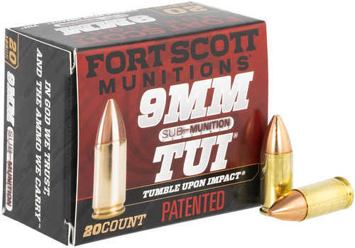 9mm Luger 20 Rounds Ammunition Fort Scott Munitions 125 Grain solid