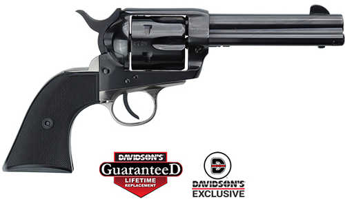 Pietta 1873 Gunfighter Single Action Revolver .357 Magnum 4.75" Barrel 6Rd Capacity Notch At Rear, Bladed Front Sights Black Checkered Polymer 2 Piece Grip Blue/Nickel Finish